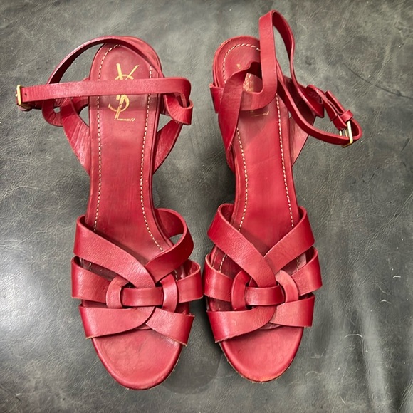 YSL Red River Gauche Heels Sz 42 or 12 - Picture 1 of 14